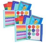 Générique New Magnetic Fraction Demonstration Book, Magnetic Fraction Tiles, Learn About Colors and Mathematics. (2 Set)