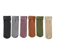 Générique New Snuggly Velvet Winter Thermal Socks, 2026 New Unisex Cozy Thickened Soft Fleece Lined Warm Socks for Cold Weather (6 Pairs-c)
