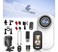 Générique New Upgrade POV 4K Camera, 128GB Action Body Cam, Ultra Wide Angl Preview Shooting with Audio, Video & Night Vision for Vlogging, Cycling and Outdoors Activitie (White)