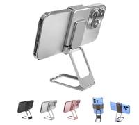 Générique New Upgraded Back Clip Type 360° Folding Bracket,360° Adjustable Cell Phone Stands Compatible,Back Clip Foldable Phone Holder, Adjustable, Foldable, Case-Friendly Phones Stand (Silver)