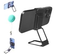 Générique New Upgraded Back Clip Type 360° Folding Bracket, Adjustable, Foldable, Case-Friendly Phone Stand with Stable Metal Base for Various Smartphones (Black)