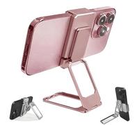 Générique New Upgraded Back Clip Type 360 Folding Bracket, Back Clip Foldable Phone Holder, Metal Double Ring Square Phone Holder, for Various of Smartphones (Pink,1 Pcs)
