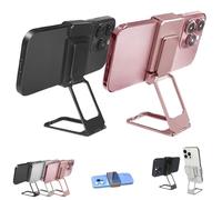 Générique New Upgraded Back Clip Type 360° Folding Bracket, Metal Double Ring Square Phone Holder,Back Clip Foldable Phone Holder, 360° Adjustable Cell Stands All Types Smartphones (2pcs1)
