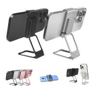 Générique New Upgraded Back Clip Type 360° Folding Bracket, Metal Double Ring Square Phone Holder,Back Clip Foldable Phone Holder, 360° Adjustable Cell Stands All Types Smartphones (2pcs3)