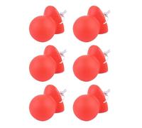 Générique Nez De Clown Rouge - 6 Pièces En Caoutchouc Robuste, Nez De Renne Rudolph | NezDe ClownDe Nouveauté En Caoutchouc Avec Élastique Pour Le Jour Des NezDe Clown, Anniversaires, Cosplay De Fête