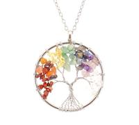 Générique NHTISGRUE Collier pendentif Arbre de Vie Arbre de Vie Lucky Better 7 Chakras Couleur Sagesse Perles de cristal Naturelles Bijoux à Corde Cadeau Bijoux Faits Mains (1)
