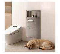 Générique Niche de Douche en Acier Inoxydable Peu encombrante avec Poubelle intégrée - Meuble de Rangement Mural pour Salle de Bain, idéal pour la Maison, la Cuisine et l'hôtel (Gris)
