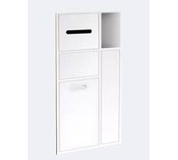 Générique Niche de Salle de Bain en Acier Inoxydable | Rangement dissimulé for Papier Toilette et Poubelle intégrée | Étagère Murale encastrée étanche for Douche, Toilettes et Meuble-lavabo(Natural)