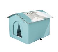 Générique Niche pour Chat Exterieur,Warmth Panier-Chat,Imperméable,Résistant Au Froid Maison Chat pour Protéger Les Chats Sauvages Toute L'année,36x36x36CM(Bleu)