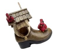 Générique Nichoir à Oiseaux en résine pour Petits Oiseaux | Ornement inspiré des bottes avec perchoir, ouverture ronde, décoration d ' arbre de clôture de jardin