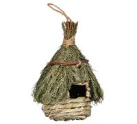 Générique Nichoir Tissé à la Main en Jonc de Mer Naturel Abri Suspendu pour Oiseaux Décoration Jardin Extérieure Rustique Nid Ornemental Léger et Solide Refuge pour Perroquets et Petits