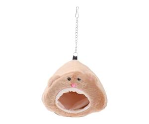 Générique Nid de Sommeil en Peluche pour Hamster, Ours, Chaud et Lavable | Coussin Remplaçable Inclus, Forme Ours Marron, pour Petit Oiseau ou Hamster, Usage Intérieur