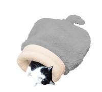 Générique Nid pour Chat,Sac en Peluche Chaud Semi-Fermé,Lit d'hiver pour Chat avec Design De Queue Verticale Amovible - pour Salon Chambre Balcon Hiver Souris Petit Animal