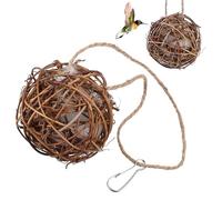 Générique Nid Suspendu pour Oiseaux Extérieur 2pcs en Bois et Coton Outil de Nidification pour Oiseaux Sauvages pour L Observation en Plein Air