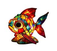 Générique Night Lamp - Retro Resin Animal Art Ornament, Rainbow Fish Deer Cactus Turtle Snail Soft Glow | USB Powered Creative LED Light for Students Bedroom Living Room and Home Apartment Use
