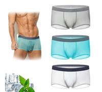 Générique Niksy Underwear, Niksy Sheer Underwear for Men, Mens Ultra-Thin Ice Silk Transparent Boxer Briefs for Daily Use (3pcsI,M)