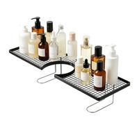 Générique No Drill Sink Organizer, Metal Kitchen Faucet Shelf, 30cm Storage Rack with Drain Holes, Rustproof Steel Holder, Space Saver with Clamp Design, Kitchen Accessory for Counter Bathroom