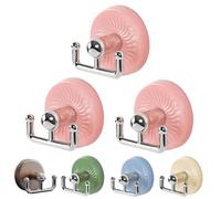 Générique No-Drill Suction Cup Hooks for Glass Doors, Wood Grain Hanger for Wreaths, Coats & Hats with Strong Adhesion, Easy Repositioning and Quick Installation (Pink,3PCS)