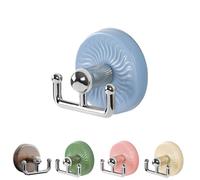 Générique No-Drill Suction Cup Hooks for Glass Doors, Wood Grain Hanger for Wreaths, Coats & Hats with Strong Adhesion, Easy Repositioning and Quick Installation (Blue,1PCS)