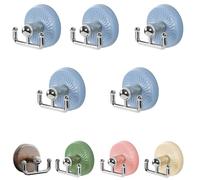 Générique No-Drill Suction Cup Hooks for Glass Doors, Wood Grain Hanger for Wreaths, Coats & Hats with Strong Adhesion, Easy Repositioning and Quick Installation (Blue,5PCS)
