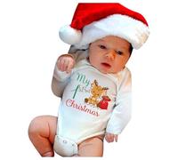 Générique NoëL BéBé Barboteuse GarçOn, Le Costume du Pere Noel Bebe Cadeau BéBé 6 Mois Barboteuse Bebe Enfant Pull NoëL Costume Set pour DéCoration PèRe De SoiréE