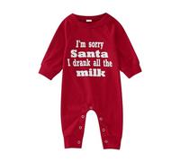 Générique NoëL BéBé Barboteuse GarçOn, Vetement Bebe Fille Pyjama Bebe Combinaison Enfant Hiver Pyjama GrenouillèRes Tenues Jumpsuit Deguisement Enfants Mon Noel Garcon