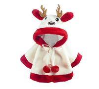 Générique Noël Cape à Capuche Renne Bébé Garçon Filles, Sweat À Capuche Noel Toison Doux Poncho Cape Tout-Petits Manteau Noëls Coupe-Vent Hiver Automne Vêtements Noëls Châle pour Enfants 0-3ans