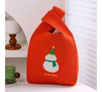 Générique Noël en tricot sacs à main femmes noeud poignet sac décontracté petit sac fourre-tout filles sacs à provisions réutilisables nouvel an sacs cadeaux de Noël