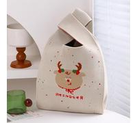Générique Noël en tricot sacs à main femmes noeud poignet sac décontracté petit sac fourre-tout filles sacs à provisions réutilisables nouvel an sacs cadeaux de Noël