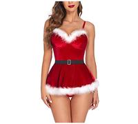 Générique NoëL MèRe DéGuisement Femme Christmas Costume Adulte Lingerie Sexy Tenue Lingerie Femme NoëL Seduction,Lingerie Sexy Hot Chaude MèRe NoëL,Pyjama NoëL Femme Push Up