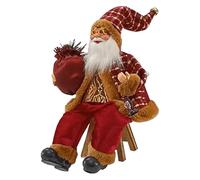 Générique Noël Père Noël Assis,Décorations de en Peluche du Père de 13,8 Pouces - Articles de fête saisonniers décoration de scène de Jouet en Peluche décor à la Maison
