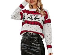 Générique Noël Pullover Pull Famille Sweat Chemise Femme De Noel Long Aesthetic Sweat-Shirt pour Femmes Robe Père Personnalisé Tunique Col V Motif Moche
