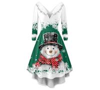 Générique Noël Robe Femme Fille Rétro Sexy Cocktail Robe de Soirée Classique Vintage années 50 's 60's Style Audrey Hepburn Rockabilly Swing Robes de Bal sans Manches