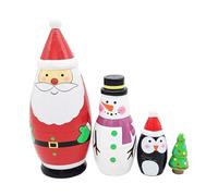 Générique Noël,s s Noël - s empilables en Bois Faites à la Main | s s Russes, s empilables de noël pour décorations festives de Salle de Maison de Vacances