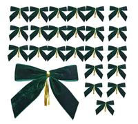 Générique Noeud De Noël, 24 Pièces Ornements De Ruban De Velours Vintage, Couleurs Solides Artistiques Bowkots pour Emballage Présent, Couronnes, Guirlandes, Mariage | 3,5x3,5 Pouce