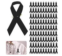 Générique Noeud Octobre Rose,Broche Pin's Ruban Rose Pour Sensibilisation Cancer Du Sein En Satiné Épingles À Nourrice Accessoires Pré-Découpé Breast Cancer (100Pc Le noir #2,Taille unique)