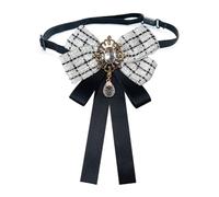 Générique Noeud Papillon Broche Broche Élégant Pré Noué Cravate Clip Plaids Ruban Bowknot Chemise Jabot Col Pré Noué Noeud Papillon Cravate