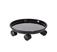 Générique Noir 2-Pack Rolling Planter Caddies Heavy Duty Plant Support with 360 degrés Roues pivotantes Mobilité extérieure en intérieur pour Fleurs en Pot Patio Balcon