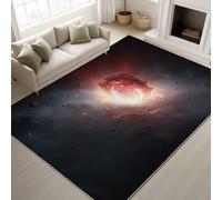 Générique Noir Antidérapant Astéroïde Trou Noir Spirale Rouge Étoiles Lavable Tapiss Sci-FI Surréaliste Support en TPR Tapis Dynamique Impressionnant Espace Tapis 60 x 90 cm pour Chambre Gaming