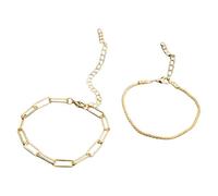 Générique Noir De Bijoux Two Piece Bracelet Set With Design Bracelet De Valentin Anneaux (Gold, One Size)