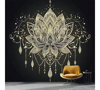 Générique Noir Papier Peint 300 x 210 cm, Arts Décoratifs Traditionnels Mandalas Grand Photo Mural pour Bureau - Papier Peint Intissé au Design Unique pour Salon Chambre Mural Panoramique Décoration
