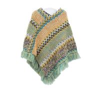 Générique Noir Soie Sassel Ethnic Head Cape couleur Shawl Thick Ladies foulard rayé foulard rétro Écharpe De Côté (Mint Green, One Size)