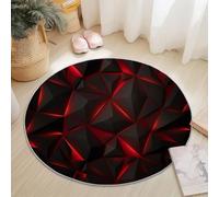 Générique Noir Tapis Rond Doux Antidérapant Lavable - Technologies du Futur Jeux Géométrie Tapis de Sol Décoration - Convient pour Chambre à Coucher Entrée Salle à Manger 160 cm Rond