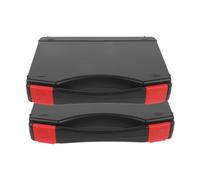 Générique Noire Mallette de Transport 2 Pièces, Boîte à Outils en Plastique | Rangement Ample, Facile à Transporter, Usage Quotidien, Format Portable, Coffret Pratique pour Atelier