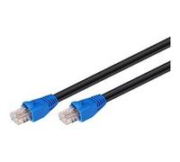 Goobay Câble réseau CAT6 94397 – extérieur, résistant à l'eau, anti-UV – noir/bleu 75 m