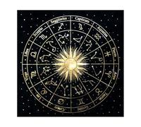 Générique Nombre de Tarot, Pentagramme en Or Noir, carcs de sorcières, Nappe en Velours de Chorale Douce pour la Chambre, la décoration de la Chambre et du Mur (19,31 * 19,31 Pouces)