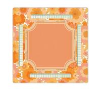 Générique Non Slip Mahjong Mat - 31.5x31.5 inch Noise Reducing Tablecloth, Retro Tropical Plant Design Cover | Game Board for Poker Dominoes Cards, Durable Tile Living Room Party