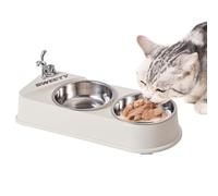 Générique Non Slip Pet Feeder, Double Feeding Bowl, 6 inches Dish Set with Raised Base, Stainless Steel Container, Floor Feeder with Stable Stand, Animal Supplies for Dogs Cats Puppy