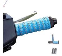 Générique Non-slip Soft Silicone Grip Tape, Non-Slip Soft Silicone Grip Tape for Motorcycle Handlebars, Function with Air Vent Holes and Shock-Absorbing, for Bike, Fishing Pole, Gym (Blue,2PCS)