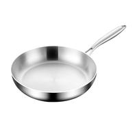 Générique Non-Stick Frying Pan, Small Stainless Steel Cooking Pot, Home Kitchen Cookware with Non-Slip Handle, 9.45x9.45x9.45 Inch for Kitchen Induction, Stoves